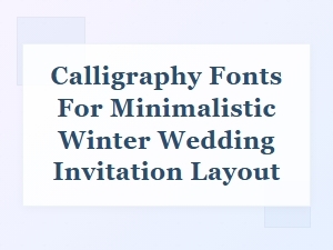 Minimalist Winter Wedding Invitation Calligraphy Fonts